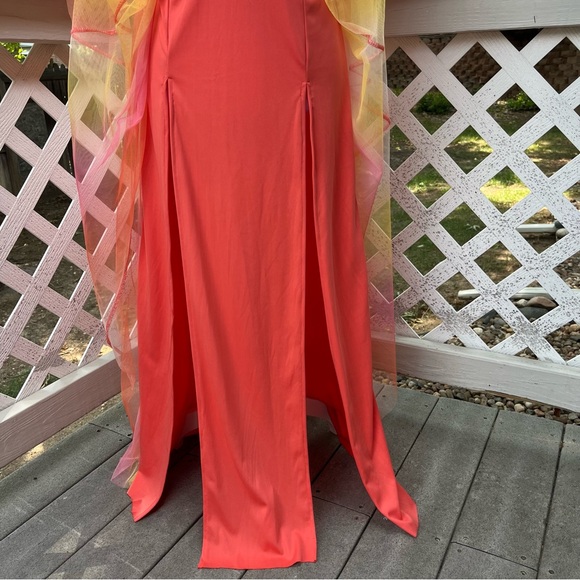 Luxxel Rainbow Dress Small Plunging Open Back Strappy Maxi Babydoll Fairy Ballet - Picture 9 of 14